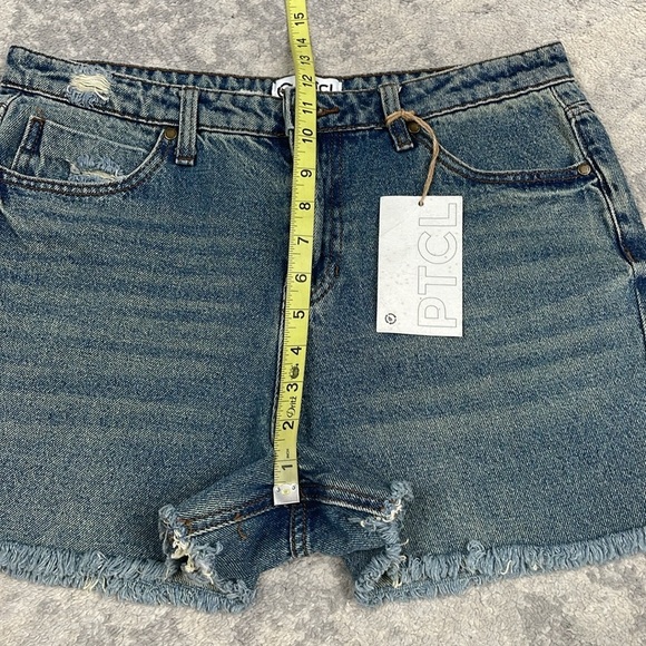 NWT PTCL High Rise Cut Off Denim Jean Shorts Beachy Classic Sz 30 - Picture 7 of 11